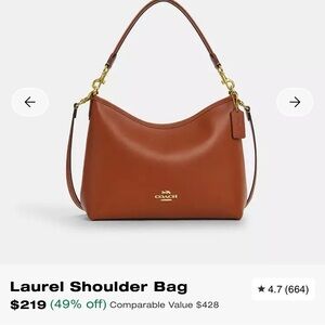 Coach laurel in tan (medium) comes with long strap!